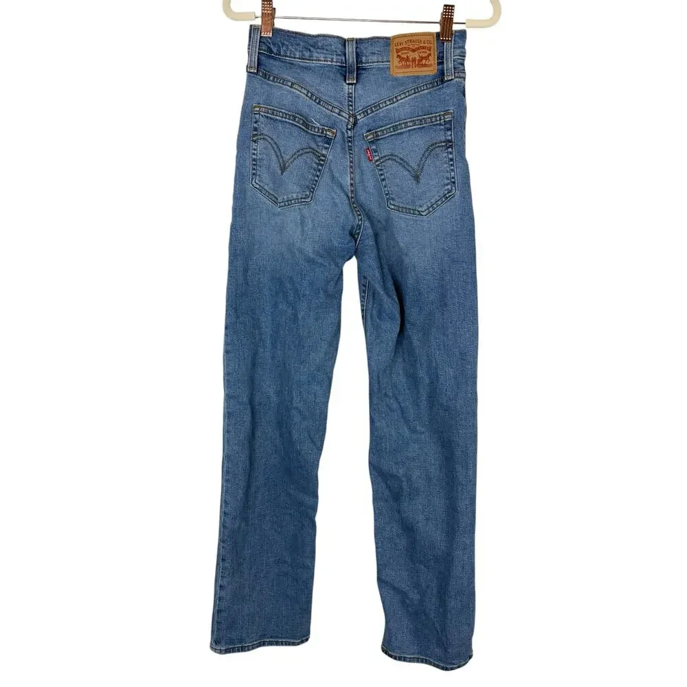 Levis Ribcage Straight Ankle Jeans High Rise Classic Retro Y2K Vintage 26